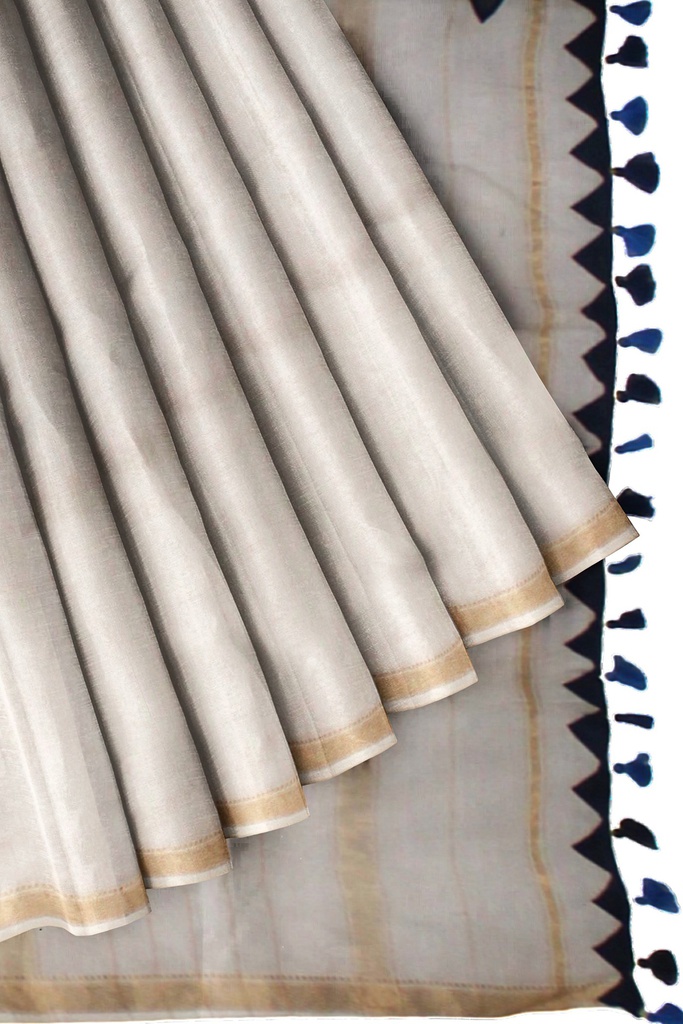 Handstitched Chanderi Silk Applique Saree