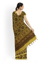 Modal Silk Ajrakh Hand Block Print Saree
