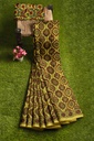 Modal Silk Ajrakh Hand Block Print Saree