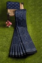 Modal Silk Ajrakh Hand Block Print Saree