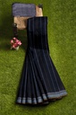 Handwoven Kala Cotton Bhujodi Saree