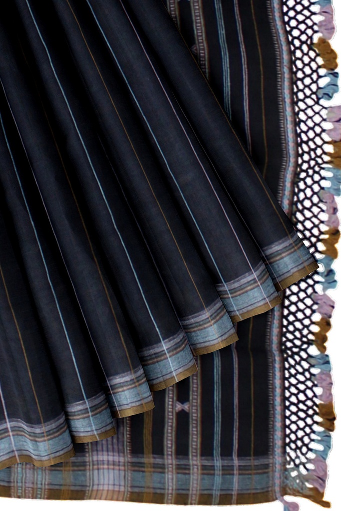 Handwoven Kala Cotton Bhujodi Saree