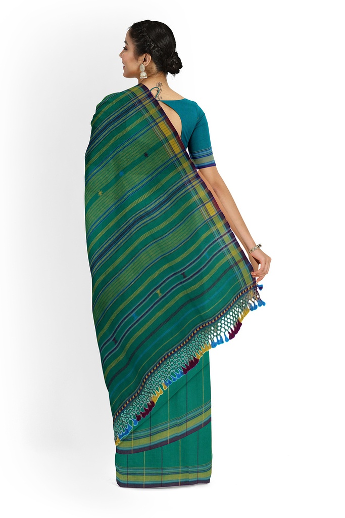 Handwoven Kala Cotton Bhujodi Saree