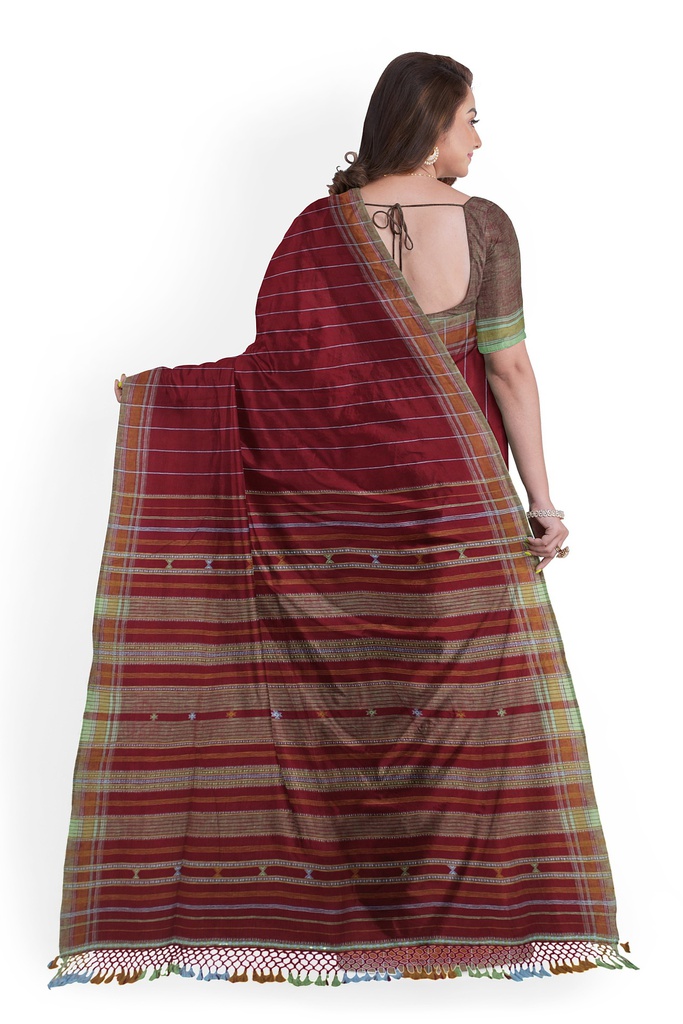 Handwoven Kala Cotton Bhujodi Saree