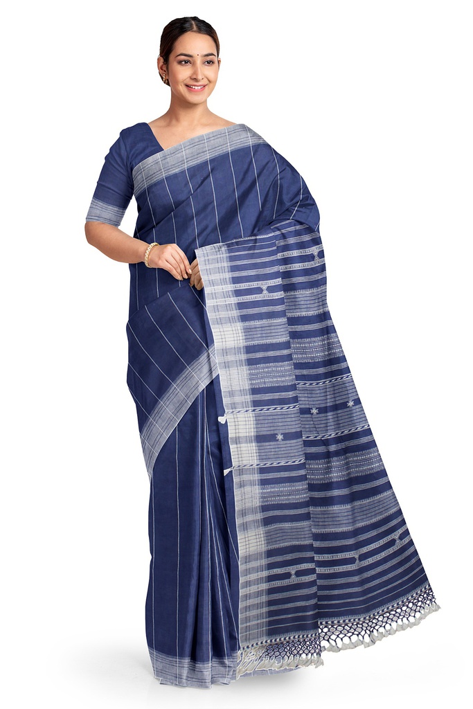 Handwoven Kala Cotton Bhujodi Saree