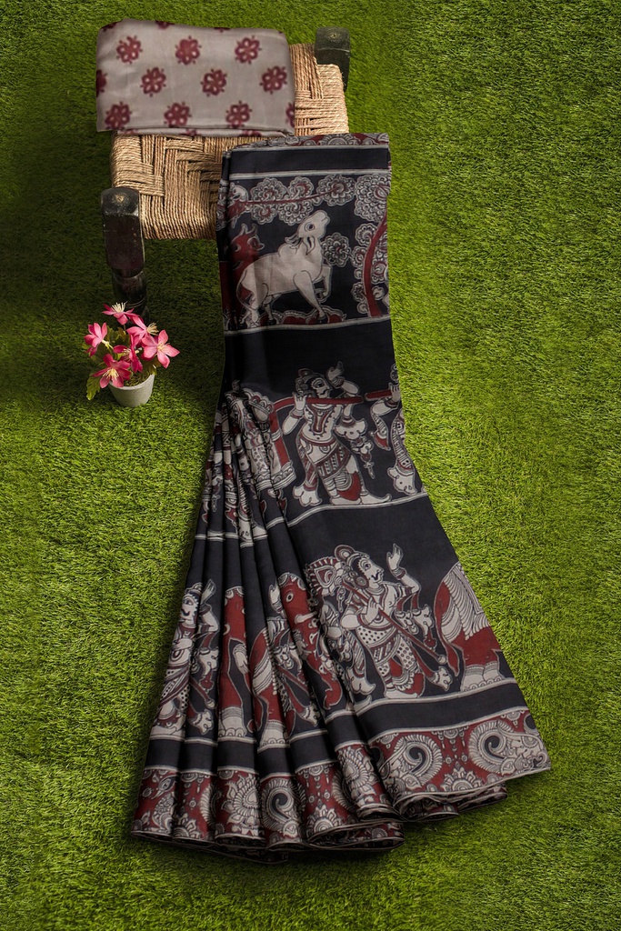 Handcrafted Kalamkari Cotton Saree