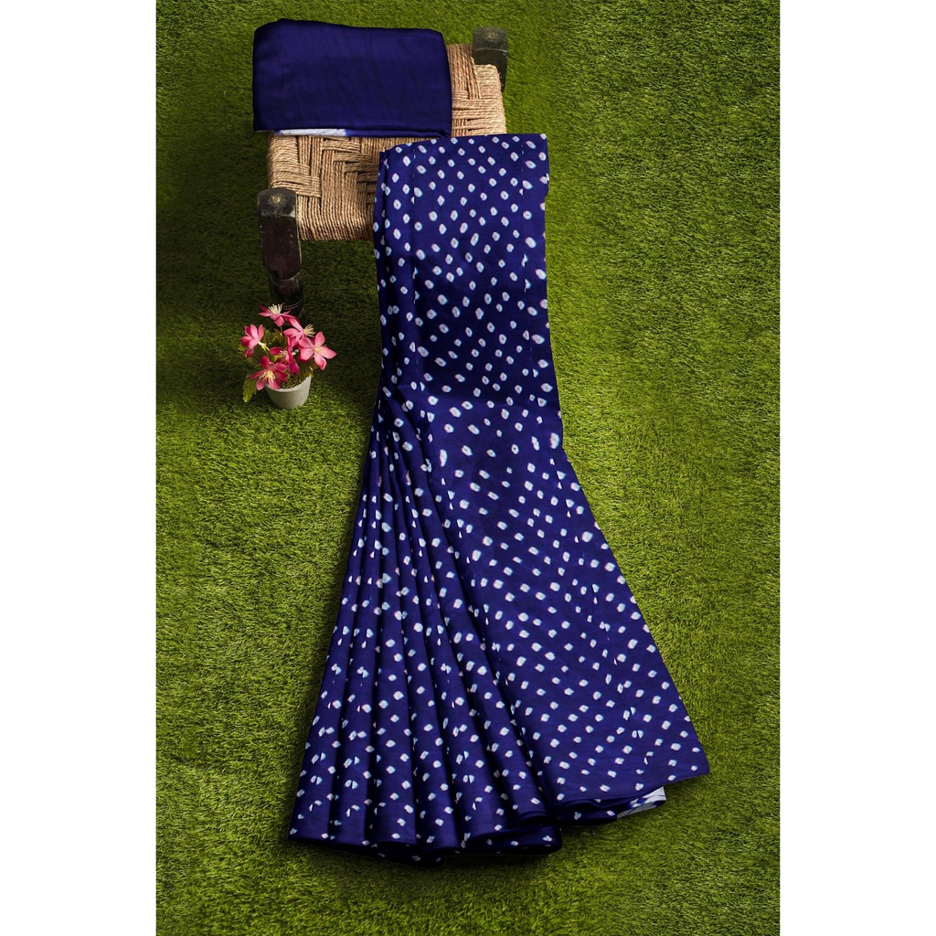 Modal Silk Bandhani Saree with Shibori Pallu