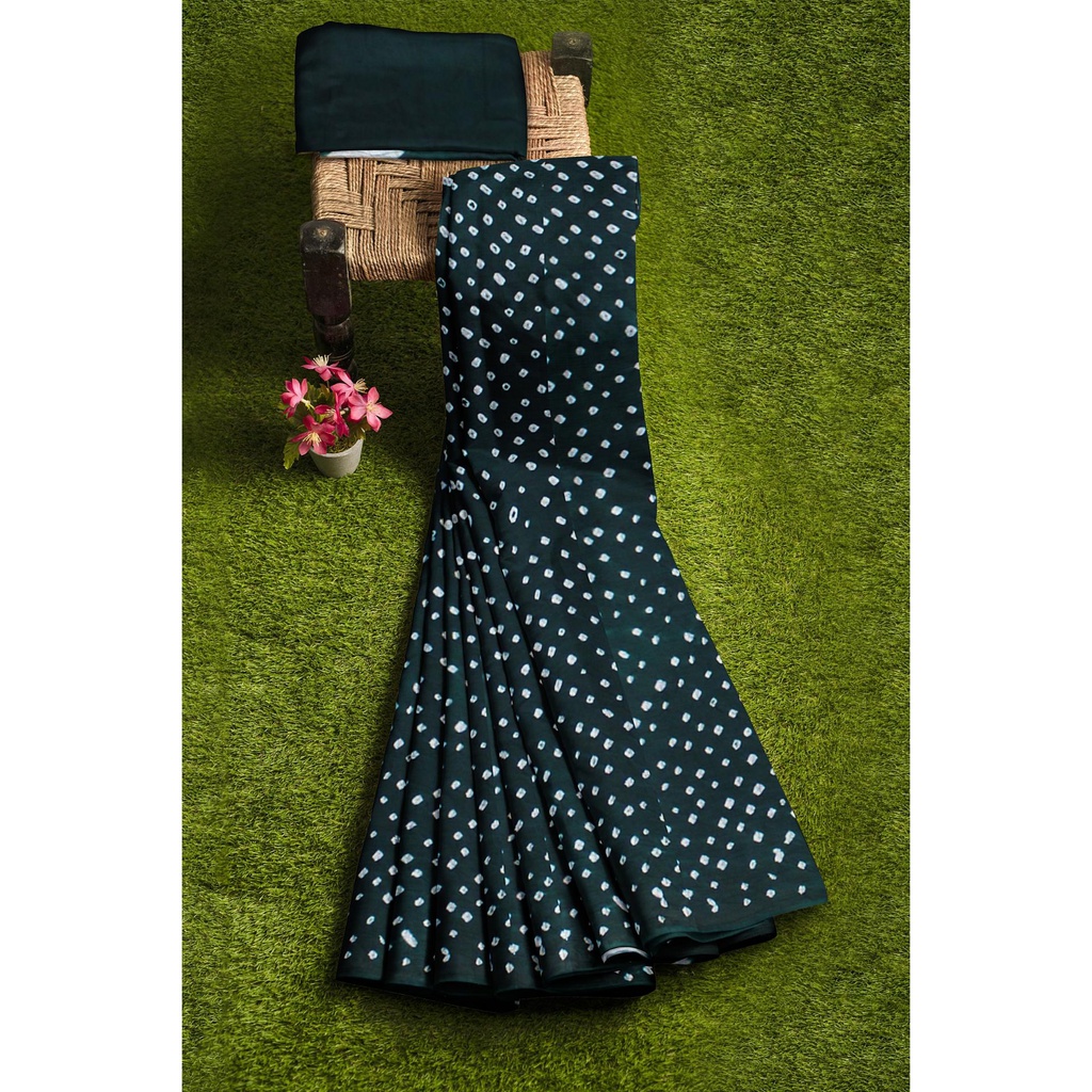 Modal Silk Bandhani Saree with Shibori Pallu