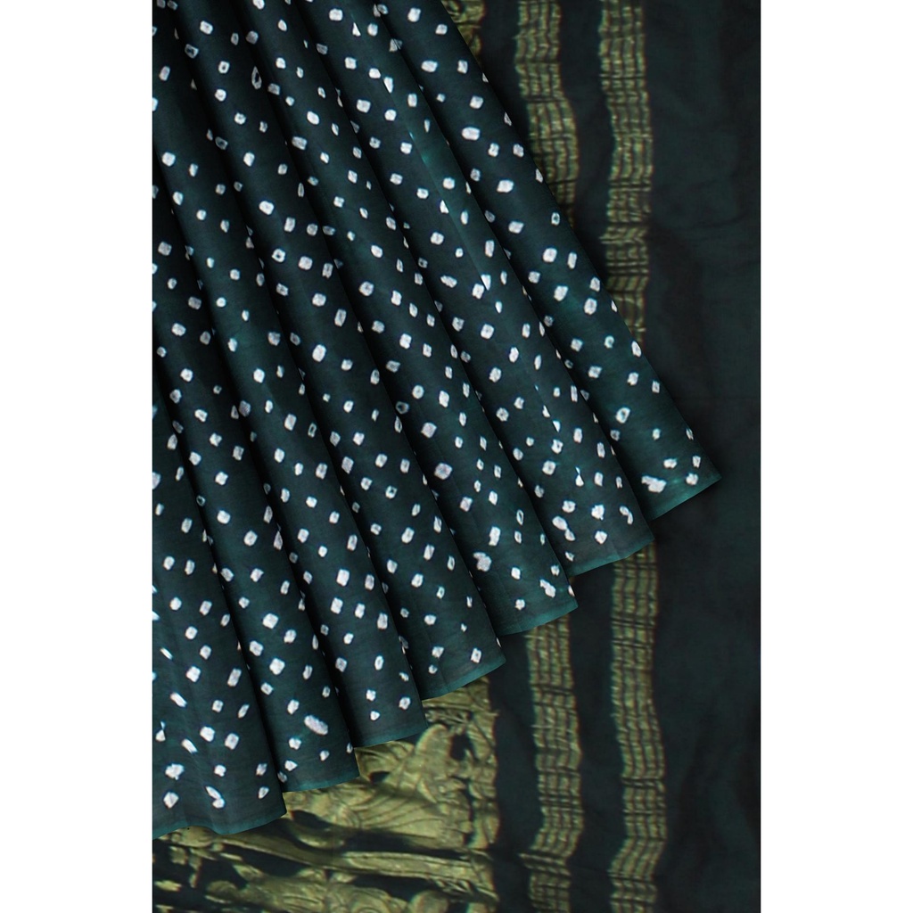 Modal Silk Bandhani Saree with Shibori Pallu