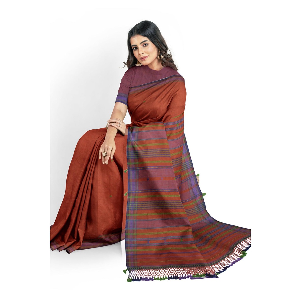 Handwoven Kala Cotton Bhujodi Saree