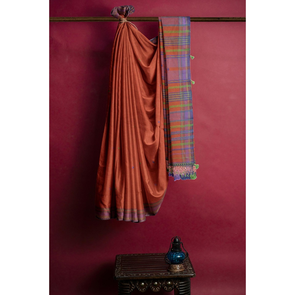 Handwoven Kala Cotton Bhujodi Saree
