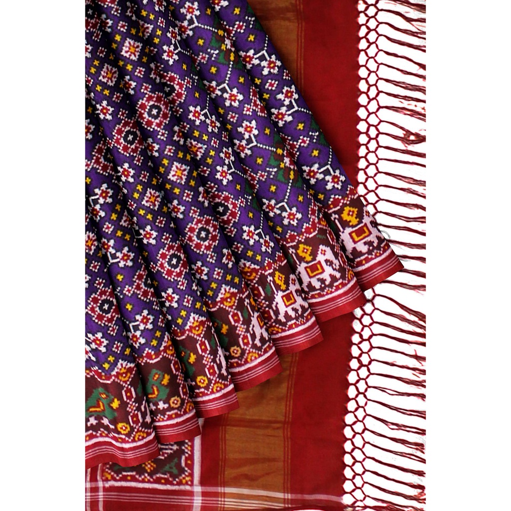 Handwoven Double Ikat Patola Silk Saree