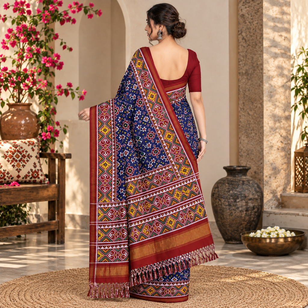 Handwoven Double Ikat Silk Patola Saree