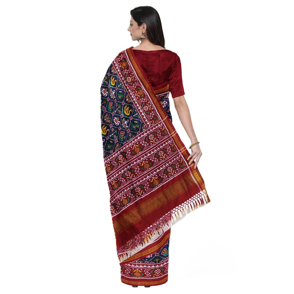 Handwoven Double Ikat Patola Silk Saree