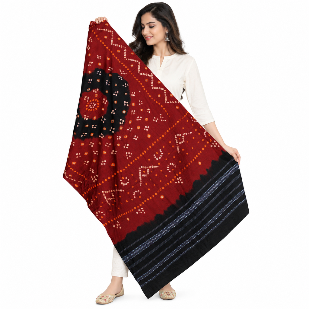 Bandhani Woolen Handwoven Shawl