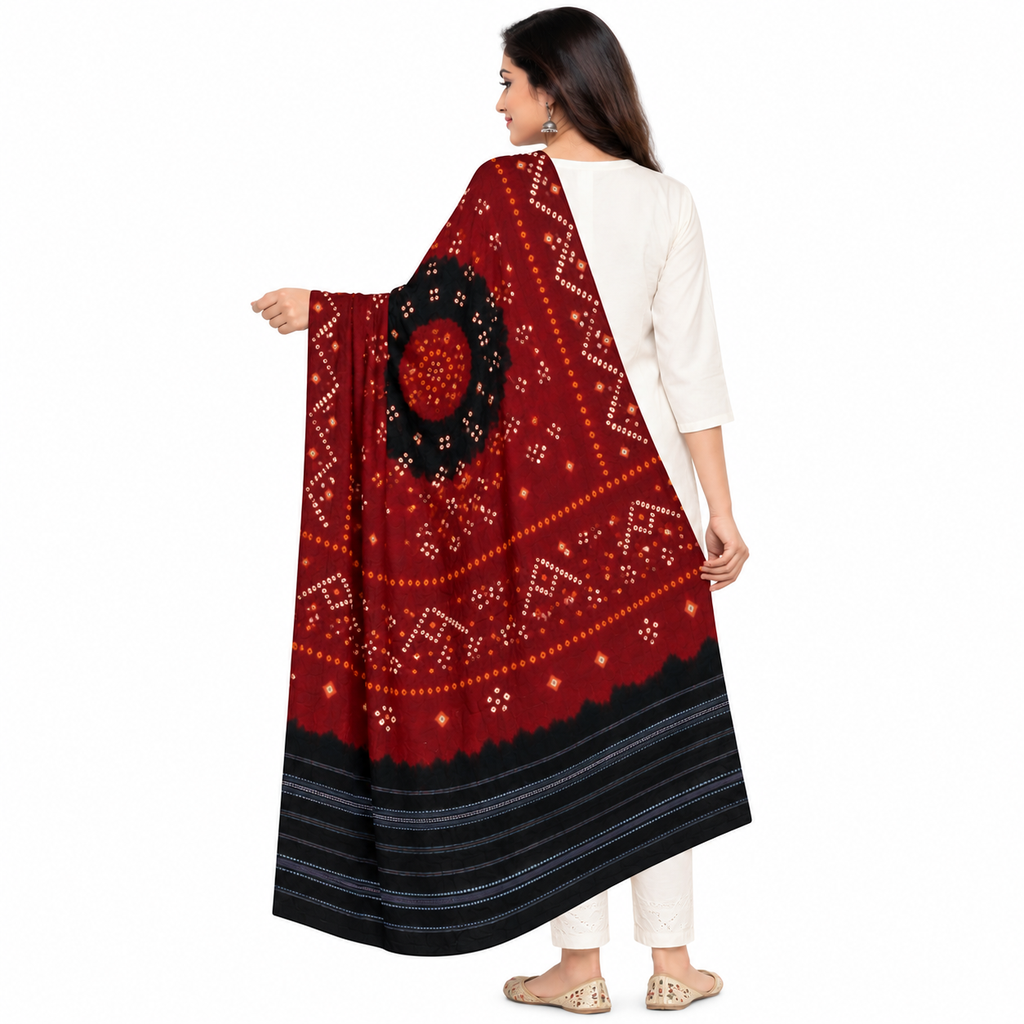 Bandhani Woolen Handwoven Shawl