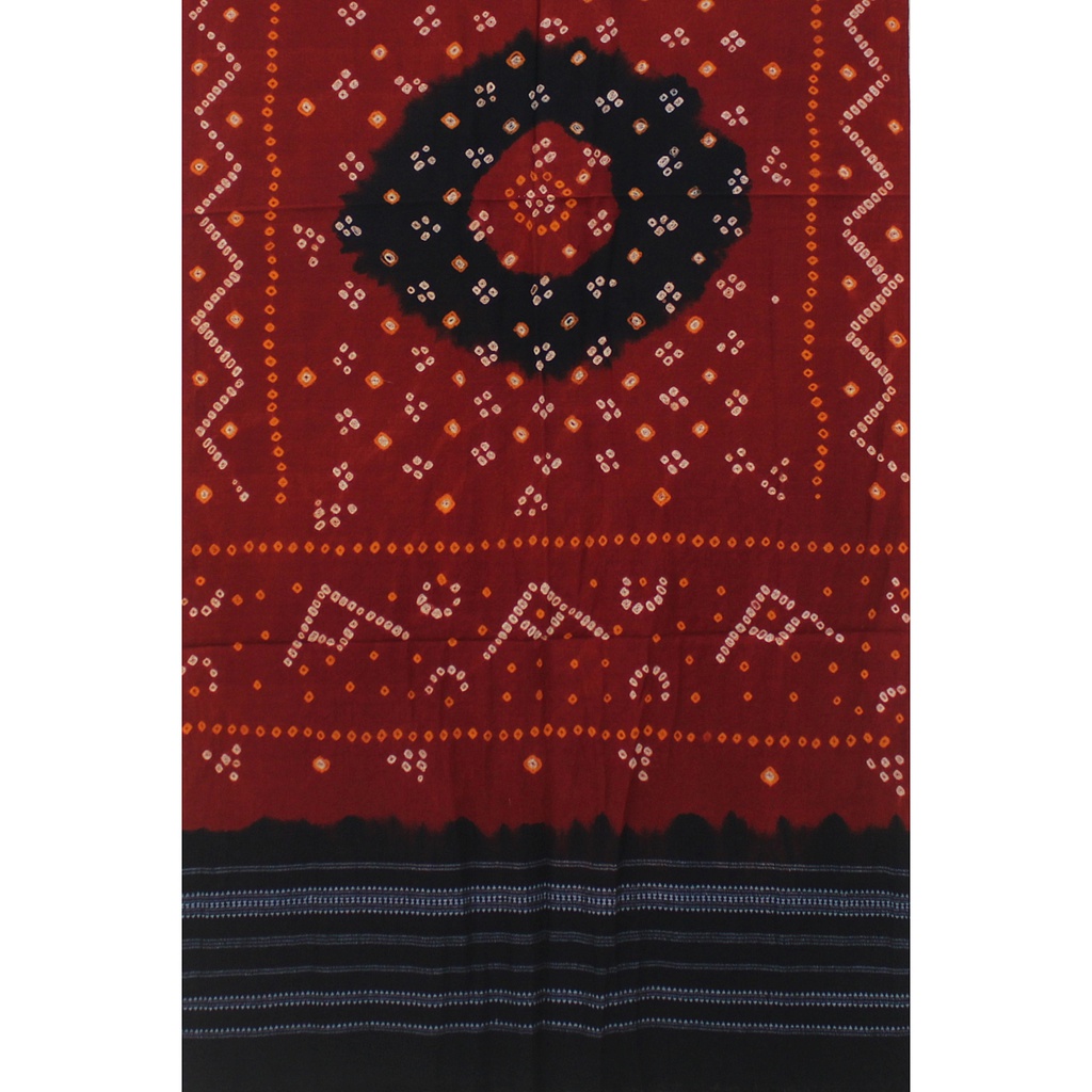 Handwoven Bandhani Woolen Shawl With Mirror Work