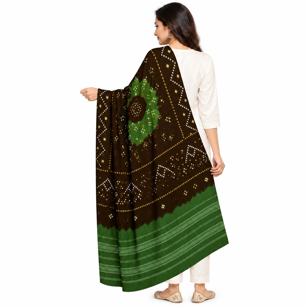 Bandhani Woolen Handwoven Shawl