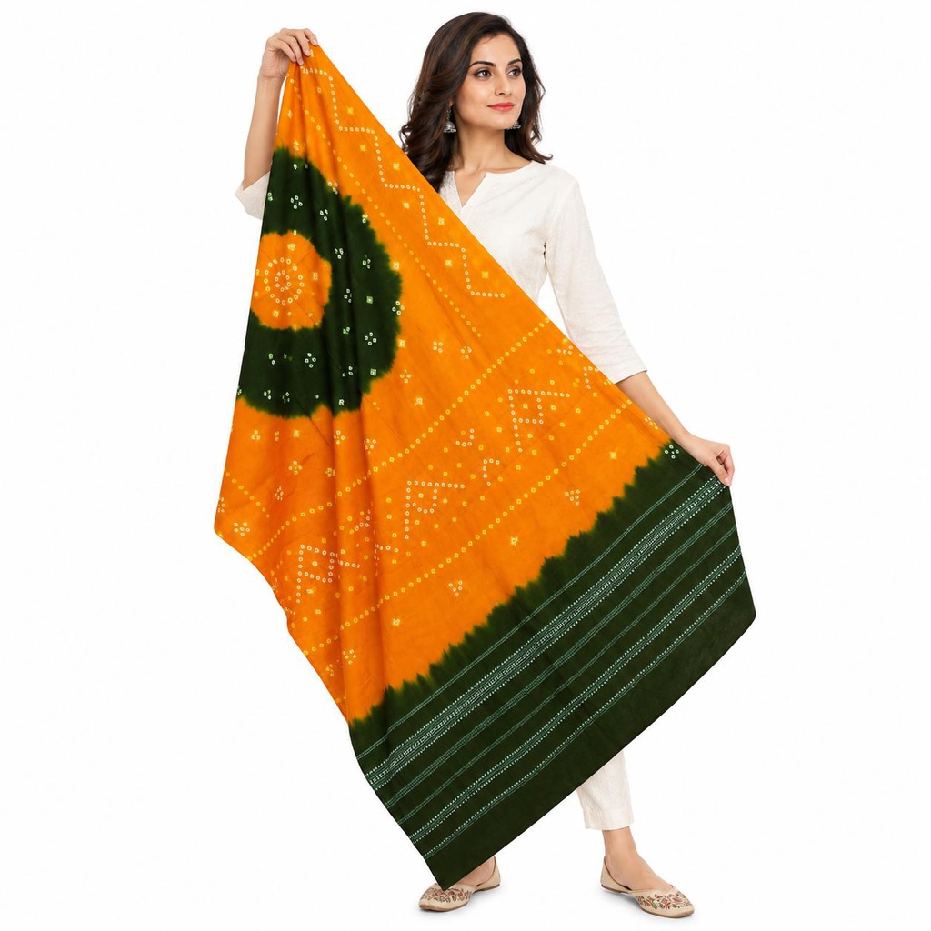 Bandhani Woolen Handwoven Shawl