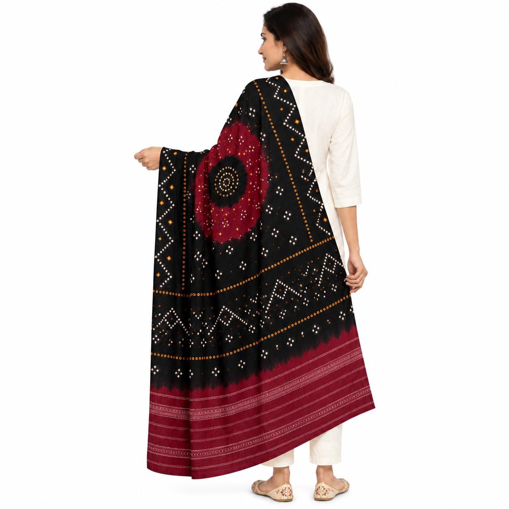 Bandhani Woolen Handwoven Shawl