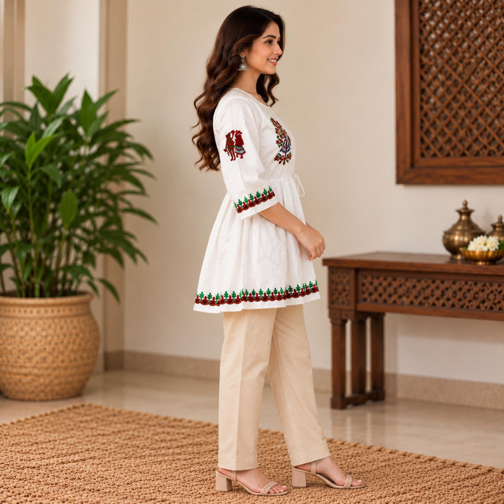 Handcrafted Embroidered Mashru Kediya Top
