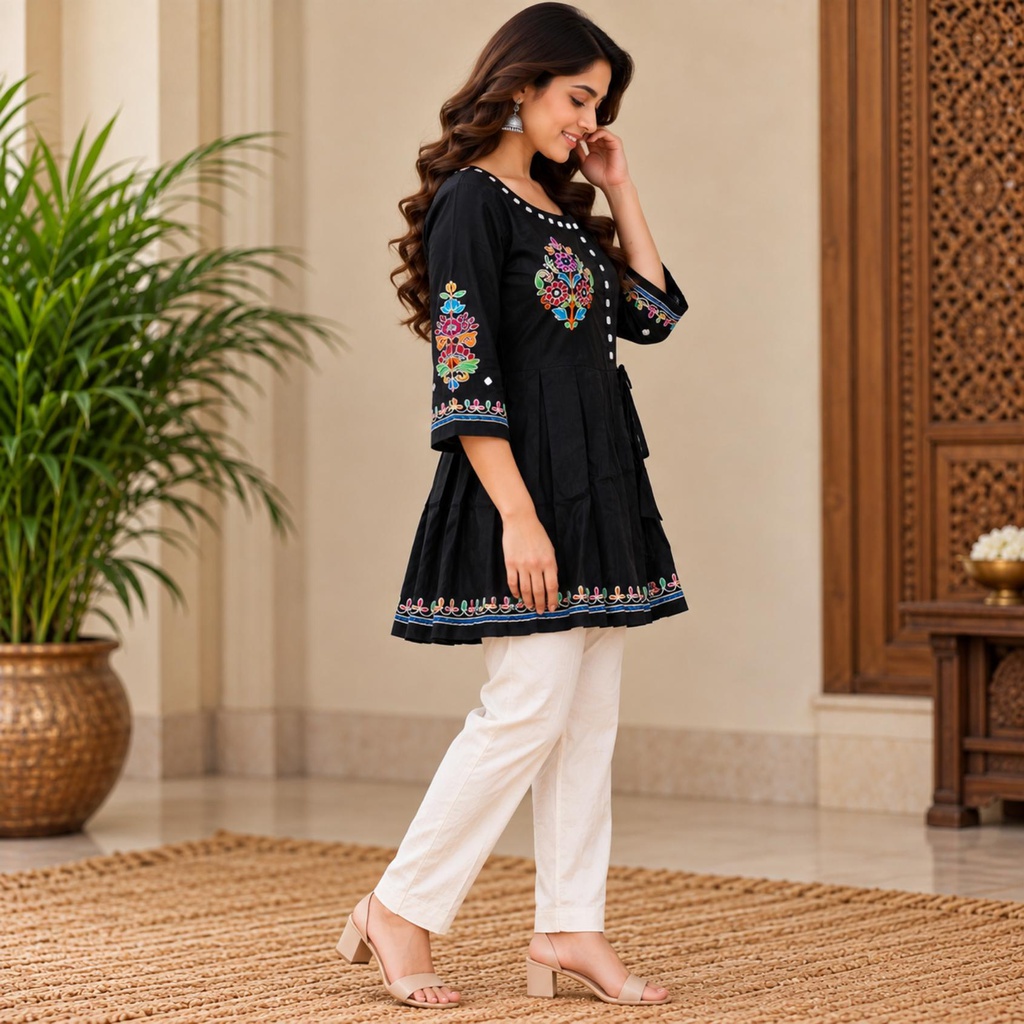 Handcrafted Embroidered Mashru Kediya Top