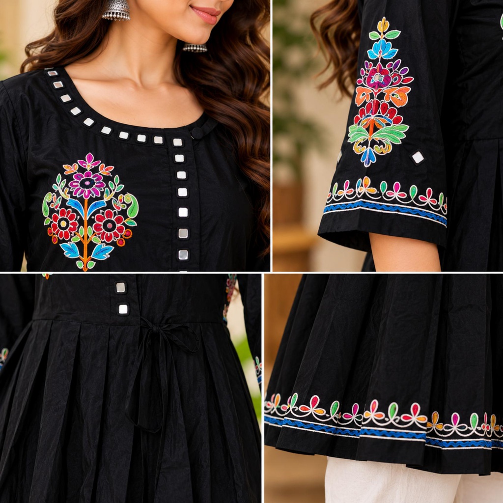 Handcrafted Embroidered Mashru Kediya Top