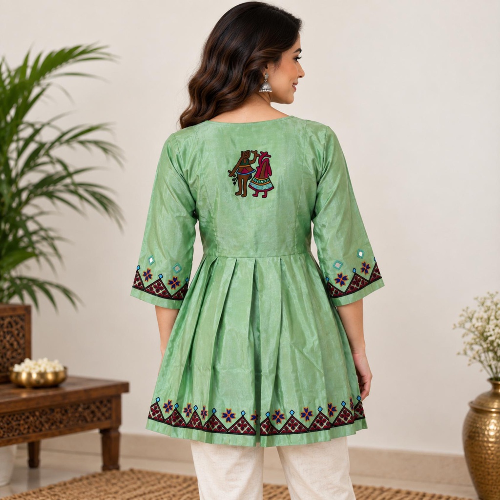 Handcrafted Embroidered Mashru Kediya Top