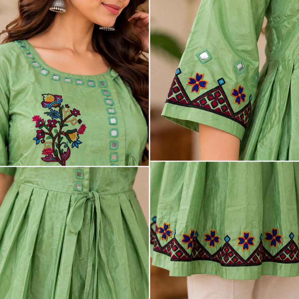 Handcrafted Embroidered Mashru Kediya Top