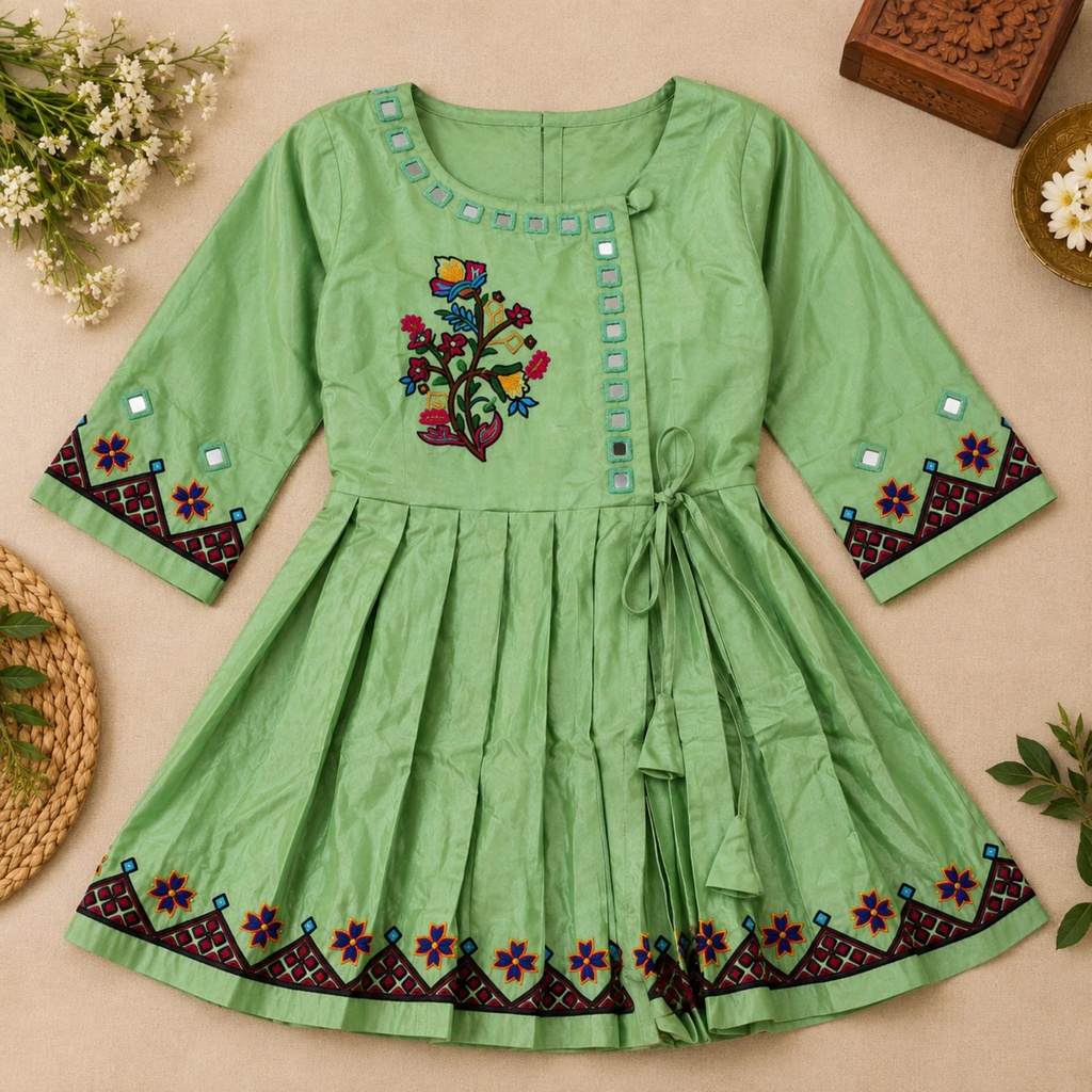 Handcrafted Embroidered Mashru Kediya Top