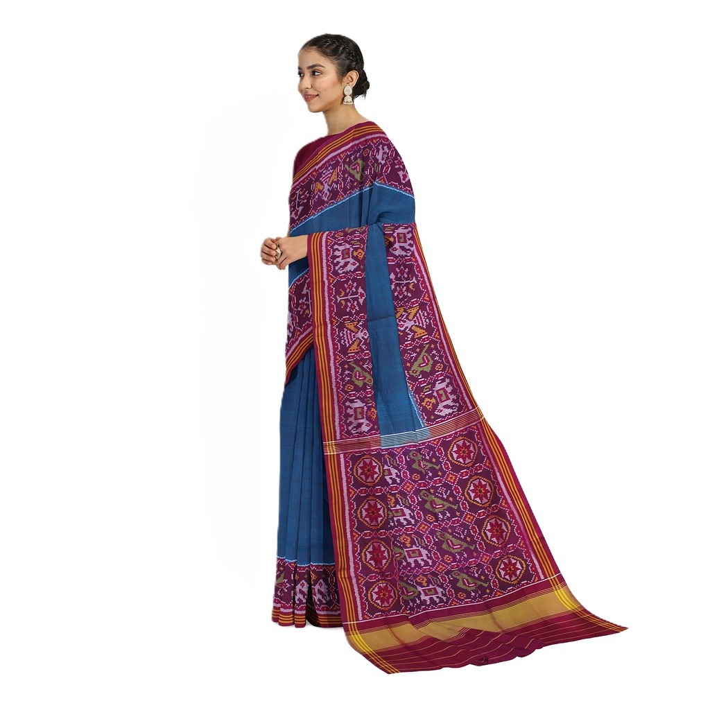 Hancrafted Semi Ikat Silk Patola Saree