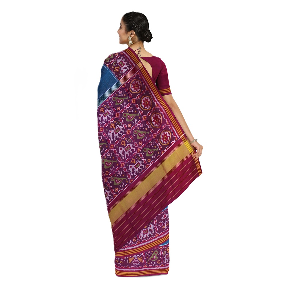 Hancrafted Semi Ikat Silk Patola Saree