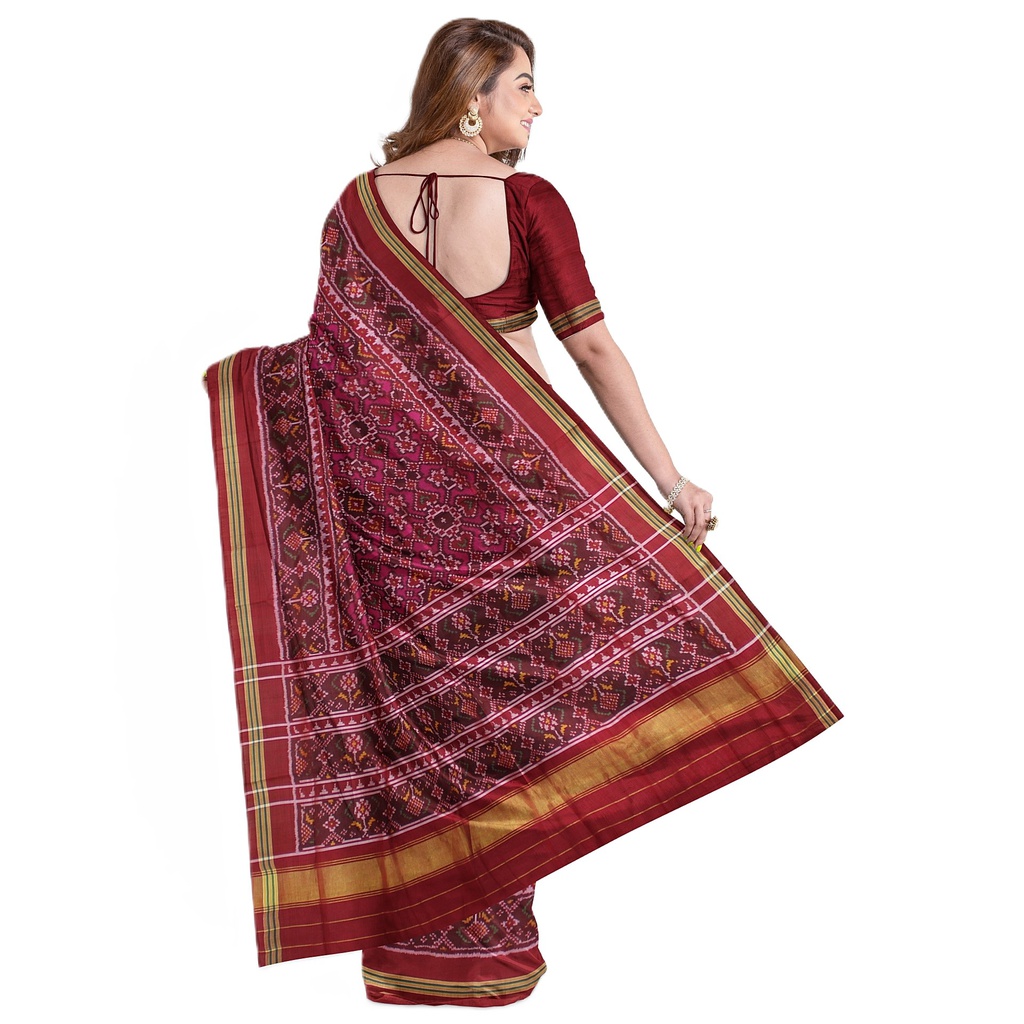 Hancrafted Semi Ikat Silk Patola Saree