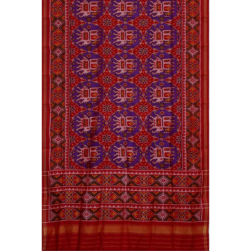 Hancrafted Semi Ikat Silk Patola Saree