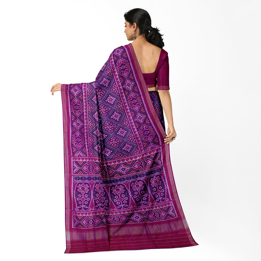 Hancrafted Semi Ikat Silk Patola Saree