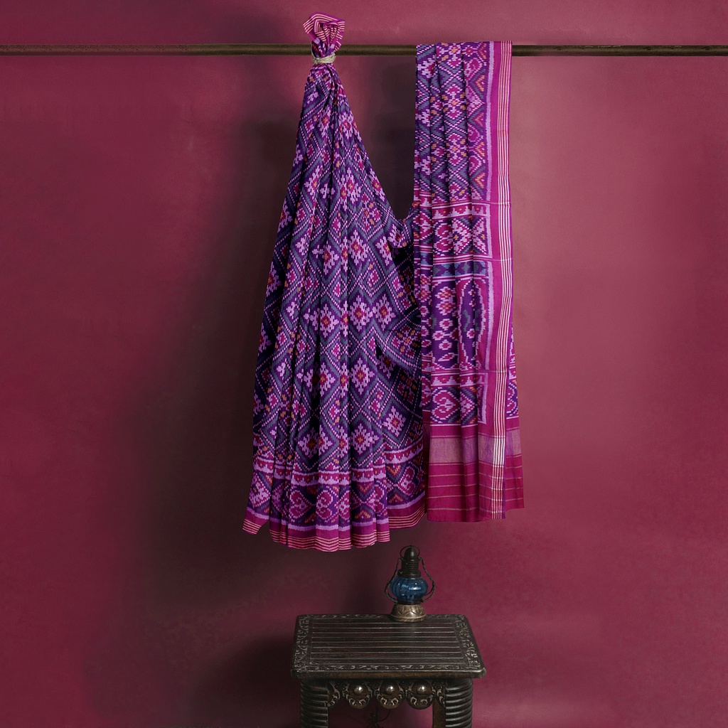Hancrafted Semi Ikat Silk Patola Saree
