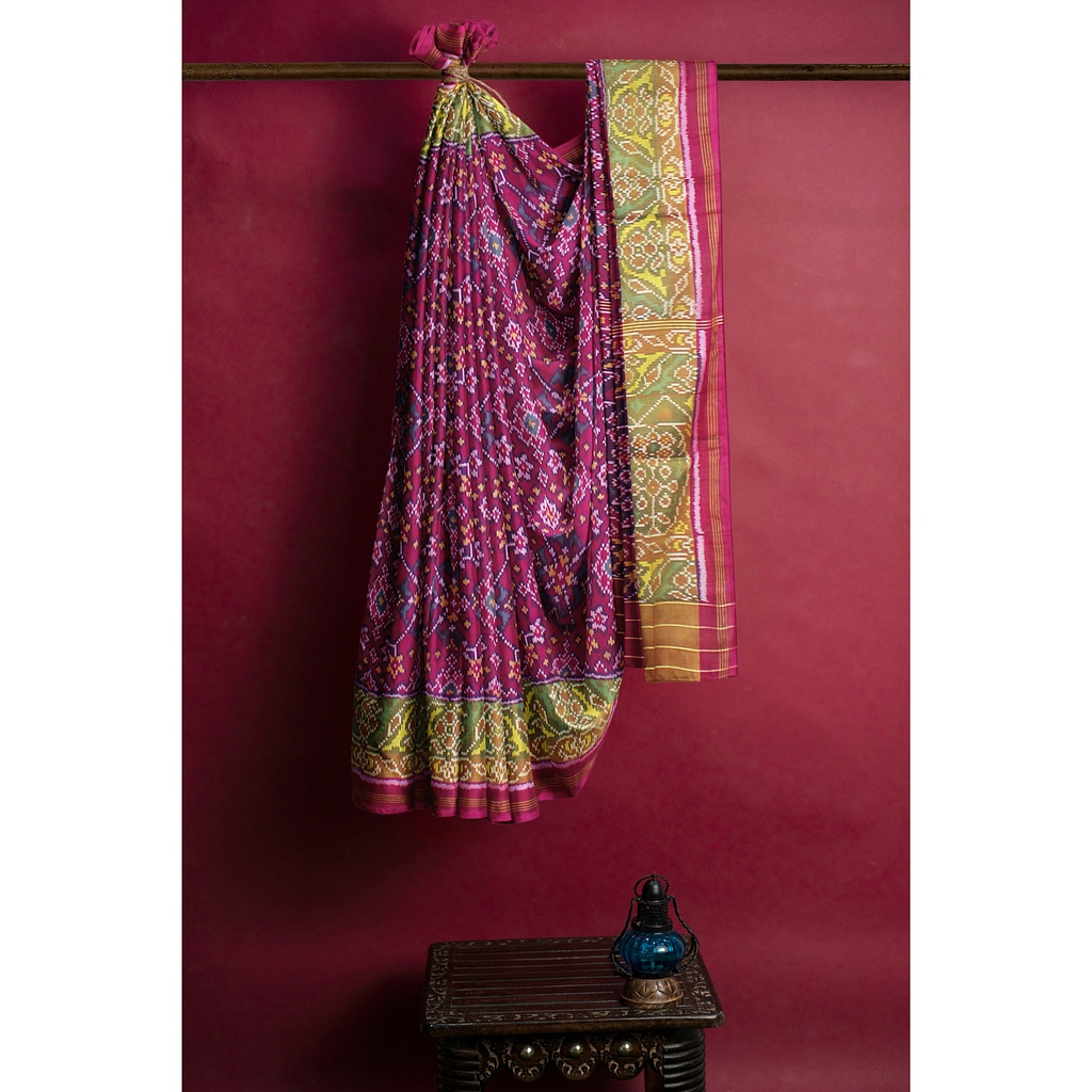 Hancrafted Semi Ikat Silk Patola Saree