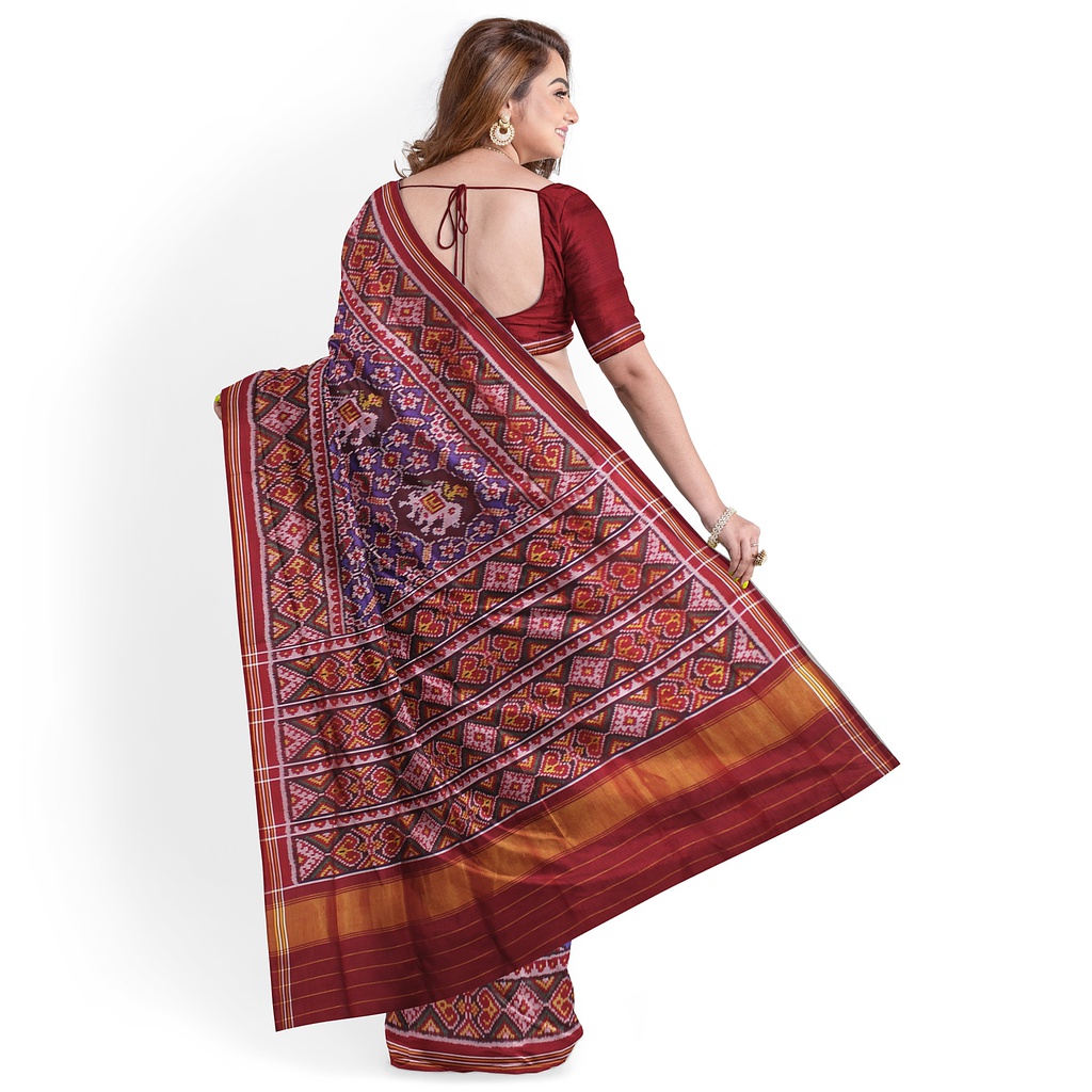 Hancrafted Semi Ikat Silk Patola Saree