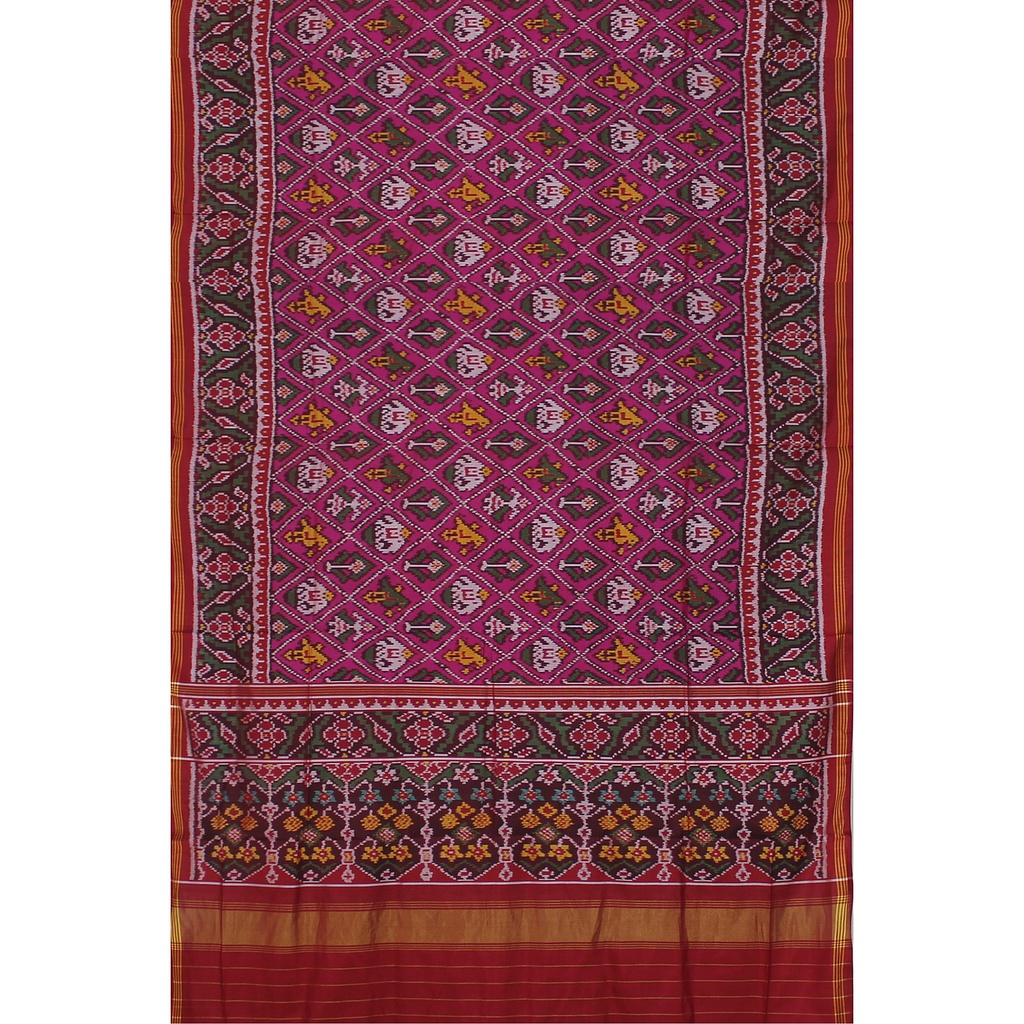 Hancrafted Semi Ikat Silk Patola Saree