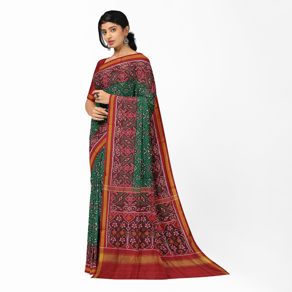 Hancrafted Semi Ikat Silk Patola Saree