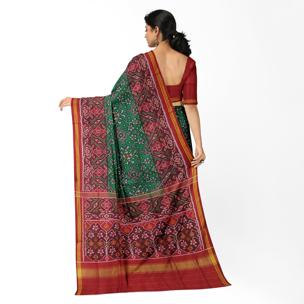 Hancrafted Semi Ikat Silk Patola Saree