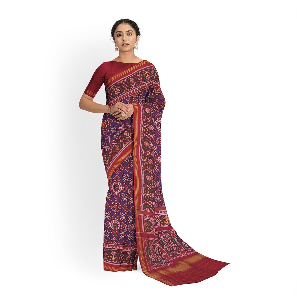 Hancrafted Semi Ikat Silk Patola Saree