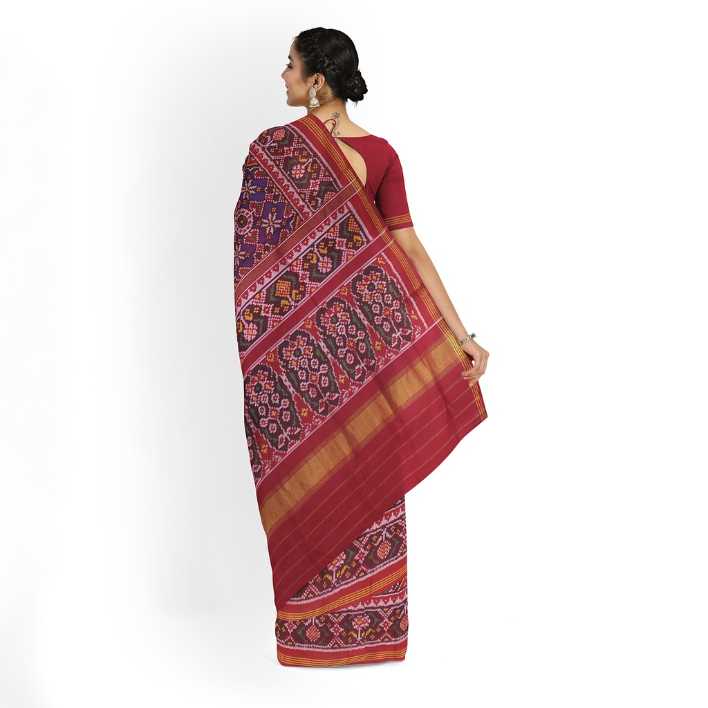 Hancrafted Semi Ikat Silk Patola Saree