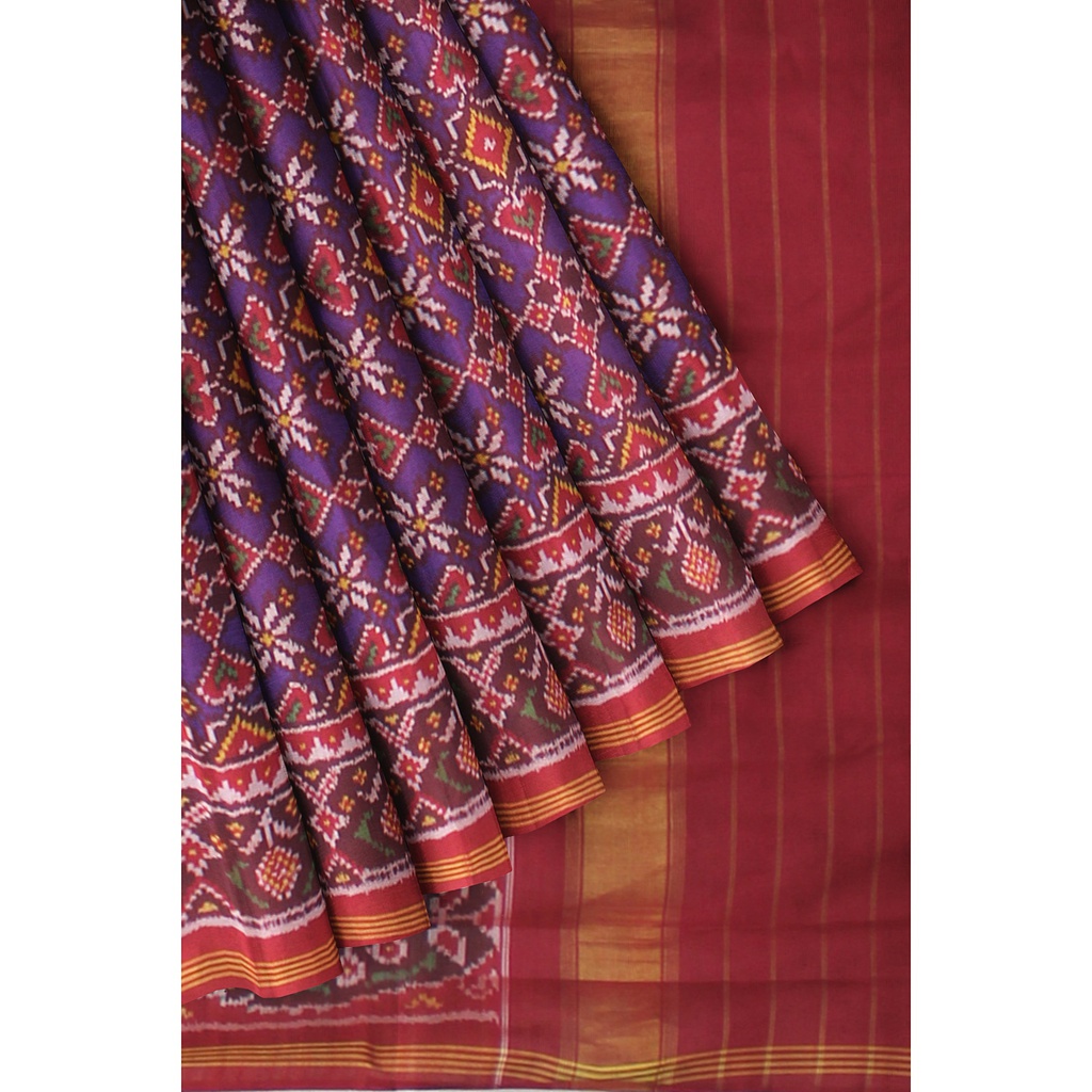 Hancrafted Semi Ikat Silk Patola Saree