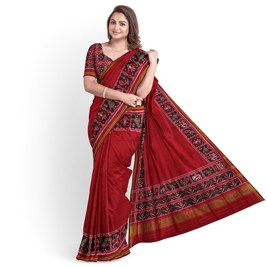 Hancrafted Semi Ikat Silk Patola Saree