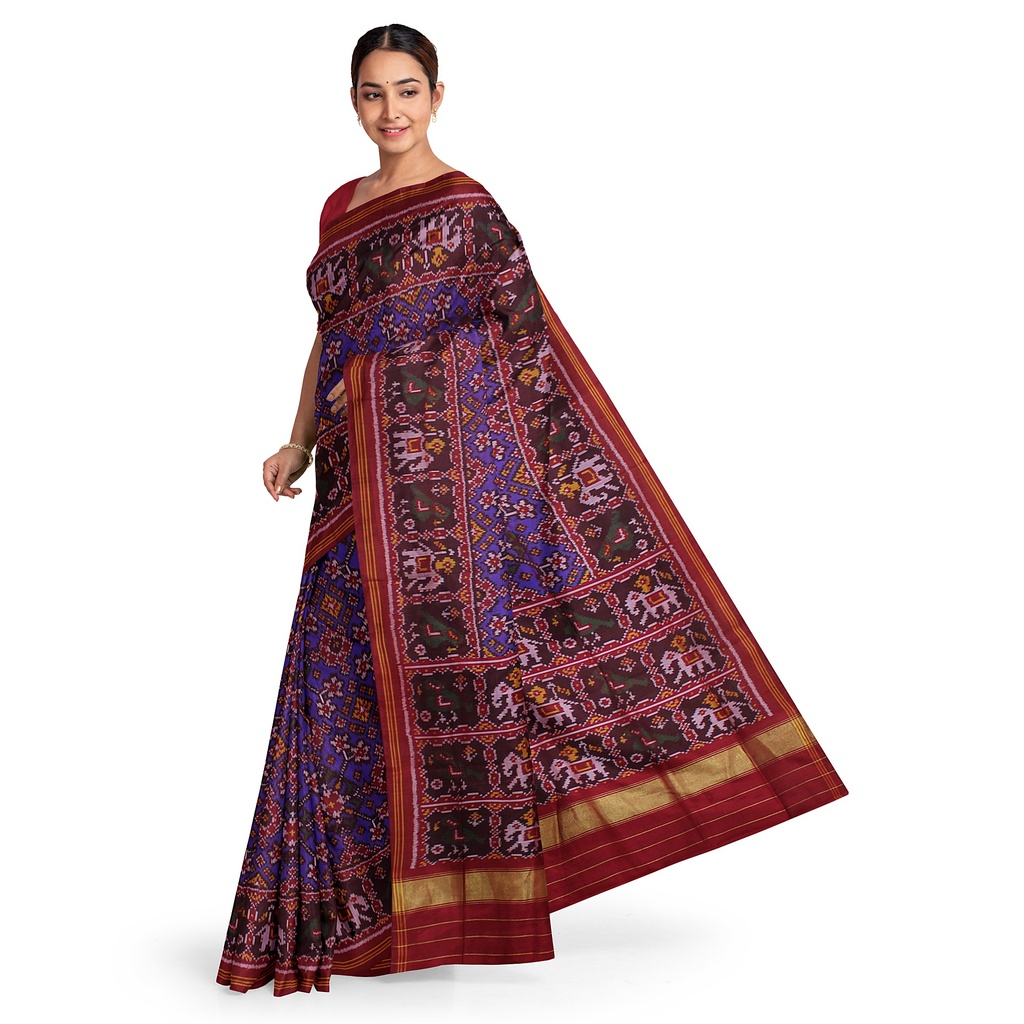 Hancrafted Semi Ikat Silk Patola Saree