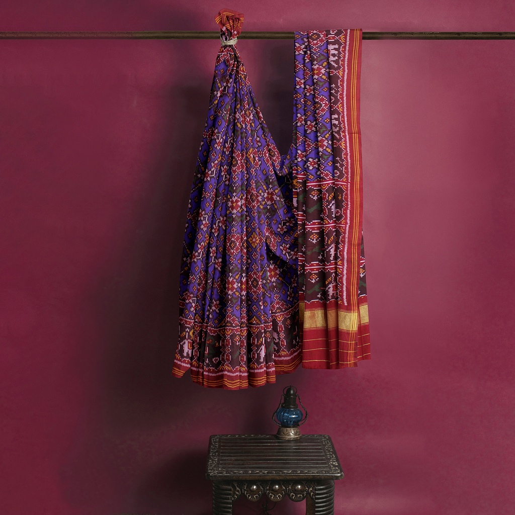 Hancrafted Semi Ikat Silk Patola Saree