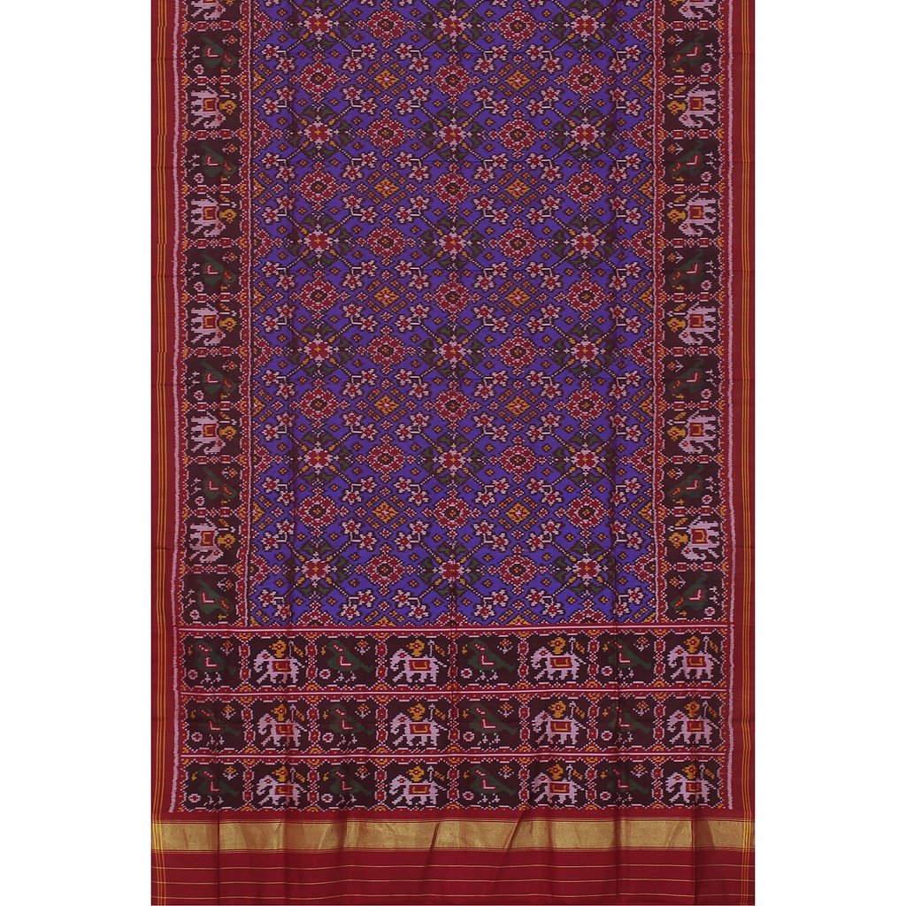 Hancrafted Semi Ikat Silk Patola Saree