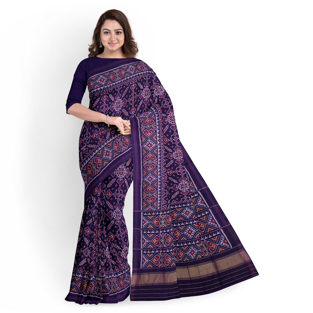 Hancrafted Semi Ikat Silk Patola Saree