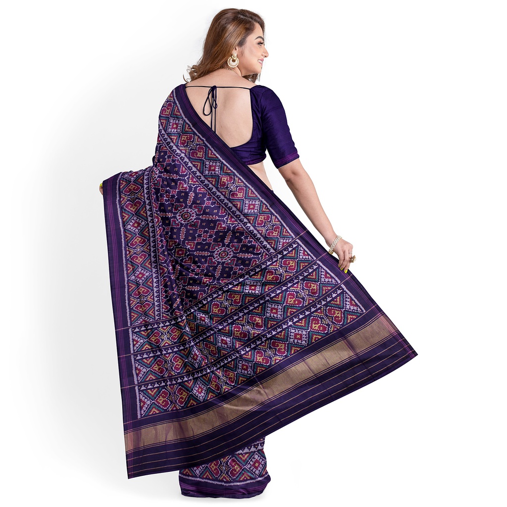 Hancrafted Semi Ikat Silk Patola Saree